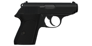 The PPK 9 mm handgun.