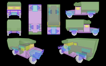 LEGENDDark blue = armor_11mm_plate.bisurfGreen = armor_1mm_plate.bisurfPurple = armor_3mm_plate.bisurfTeal = iron.bisurfYellow = glassplate