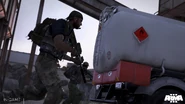 Arma3-adapt-screenshot-02.jpg (1.08 MB) Then-Corporal Ben Kerry and his fellow FIA guerillas raid an AAF depot for supplies. The rear of the fuel carrier variant with a cistern can be seen here.