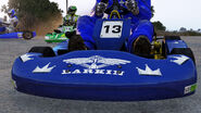 Larkin Aviation livery on a sponsored team's go-kart.