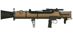 The MAAWS Mk4 Mod 0 rocket launcher.