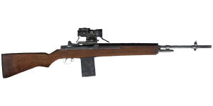 The M14 7.62 mm battle rifle.
