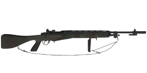 The M14A1 7.62 mm battle rifle.