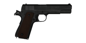 The M1911 .45 handgun.