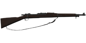 The M1903 7.62 mm bolt-action rifle.