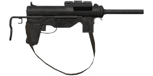 The M3A1 Grease Gun .45 submachine gun.