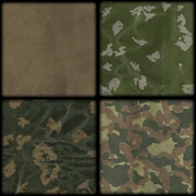Camouflage patterns used by -era Soviet forces:- Khaki (top-left)- KLMK (top-right)- Berezka (bottom-left)- TTsKO (bottom-right)