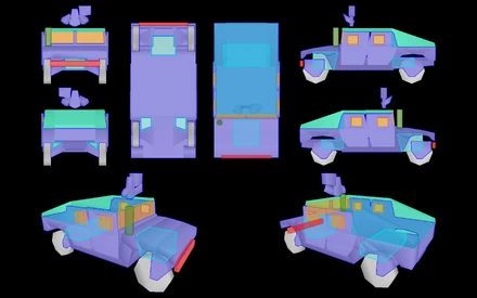 LEGENDDark blue = armor_11mm_plate.bisurfGreen = armor_1mm_plate.bisurfRed = armor_5mm_plate.bisurfTurquoise = armor_7mm_plate.bisurfTeal = iron.bisurfOrange = glass_armored