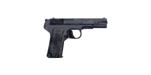The Tokarev TT-33 7.62 mm handgun.