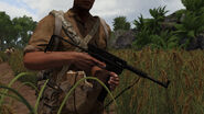 Unique 7.62 mm-chambered VC variant wielded by a Pathet Lao resistance member.