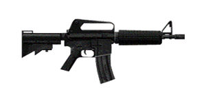 The XM-177E2 5.56 mm carbine.