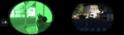 Live camera feed from a  (left), allowing the  fireteam leader to see around the corner without needing to swap to the interface.