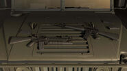 Bowen Arms' M16A2 assault rifle, both in its baseline rifle model (right) and M203-fitted grenadier variant (left).