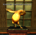 Golden-chicken-statue close1