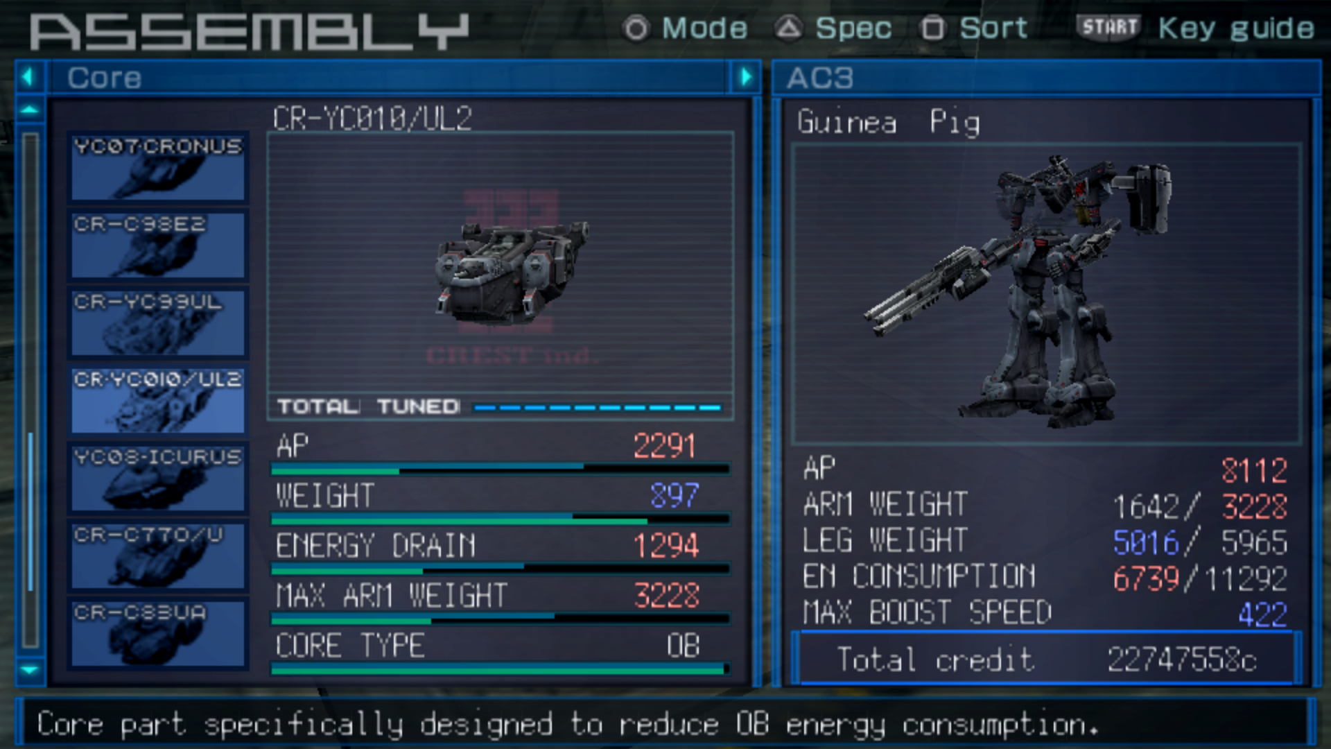 CR-YC01O/UL2 | Armored Core Wiki | Fandom