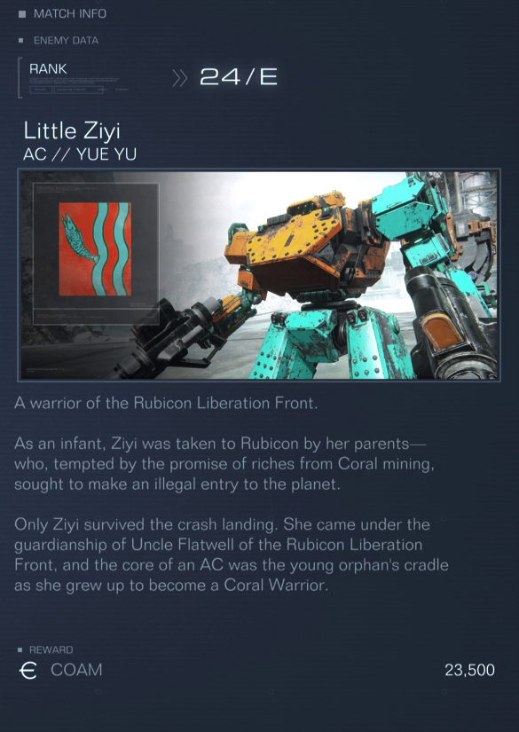 イリア・ライチネン/『ピルグリメイジ』 Little Ziyi | Armored Core Wiki | Fandom