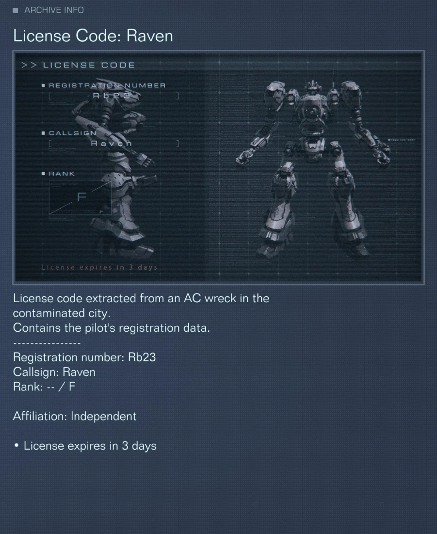 ARMORED CORE VI FIRES OF RUBICON/Data Logs | Armored Core Wiki
