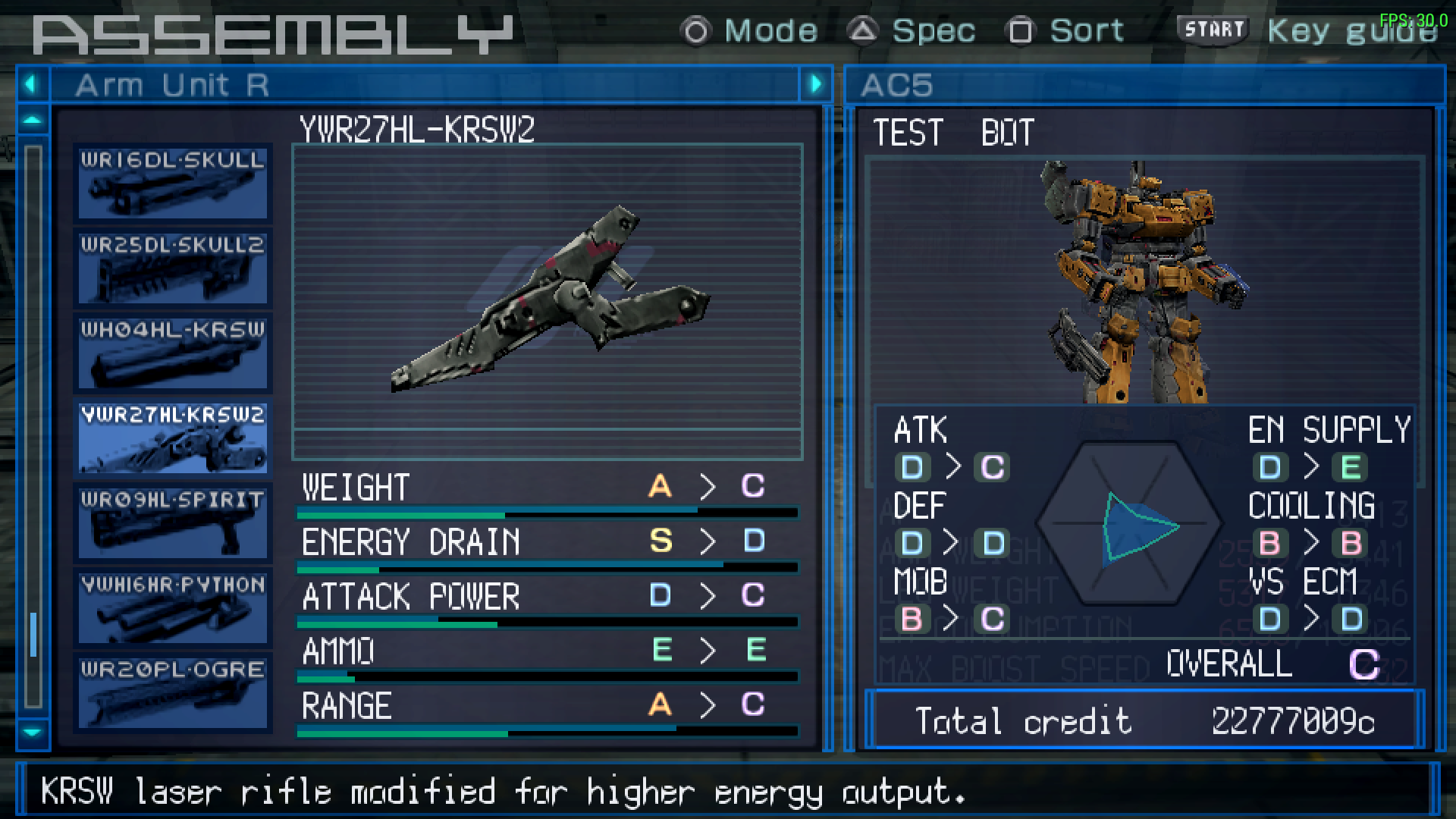 YWR27HL-KRSW2 | Armored Core Wiki | Fandom YWR27HL-KRSW2 | Armored Core Wiki | Fandom
