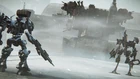 Press asset Armored Core VI Gameplay Trailer Image 16.png (8.88 MB) Promotional image of C4-621 (left), the JUGGERNAUT (center), and V.IV Rusty at the top of the Wall