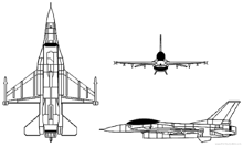 Risszeichnung der F-16