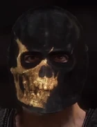 Alpha wearing Rios' "Bronze" mask