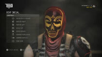 The in-game mask creator interface shown in the Mask Customization trailer.