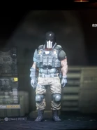 Alpha wearing Rios' tactical gear