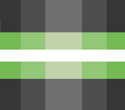 A flag with varying grey and green shades with a solid white stripe in the middle