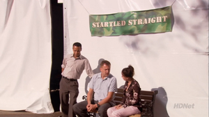 The state's "Startled Straight" banner, at the Church and State Fair ("Notapusy")