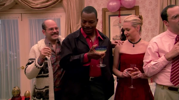 The family all chant "speech", as they do in several more episodes