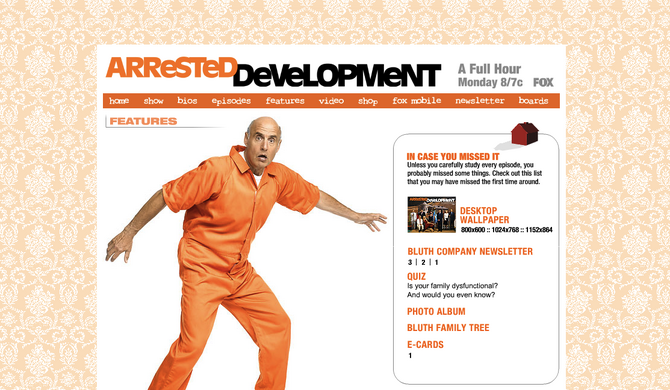 Arrested Development Fox Website