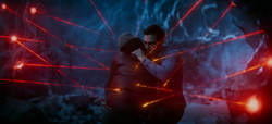 Clark protects Jordan in the Fortress of Solitude