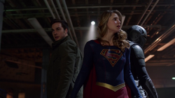 Mon-El, Supergirl and Guardian