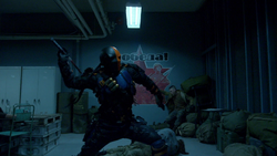 Deathstroke fights Jackal mercenaries 1