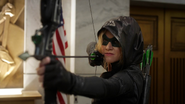 Mia as the Green Arrow in the new multiverse (2040)