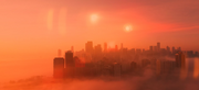 Red skies over Metropolis