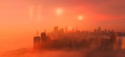 Red skies over Metropolis