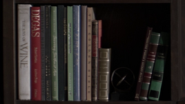 Bruce's shelf of books