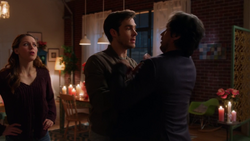 Mon-El threatens Mxyzptlk