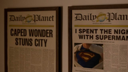 Photograph of Clark as Superman.