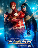 The Flash season 4 poster - Team Up. Speed Up.