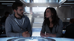 Imra and Mon-El speak to the DEO