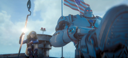 Stargirl e F.A.I.X.A. sentados