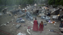 Kara and Clark arrive at the destroyed Krypton Park