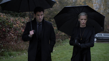 Laurel and Tommy at Oliver's funeral