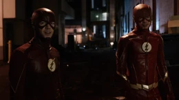 Barry con el Barry de un posible futuro.