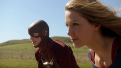 Flash and Supergirl before they race