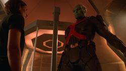 J'onn J'onzz revealing his identity to Alex