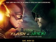 The Flash vs Arrow fan screening promo