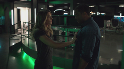 Dinah confronts Diggle about his lies